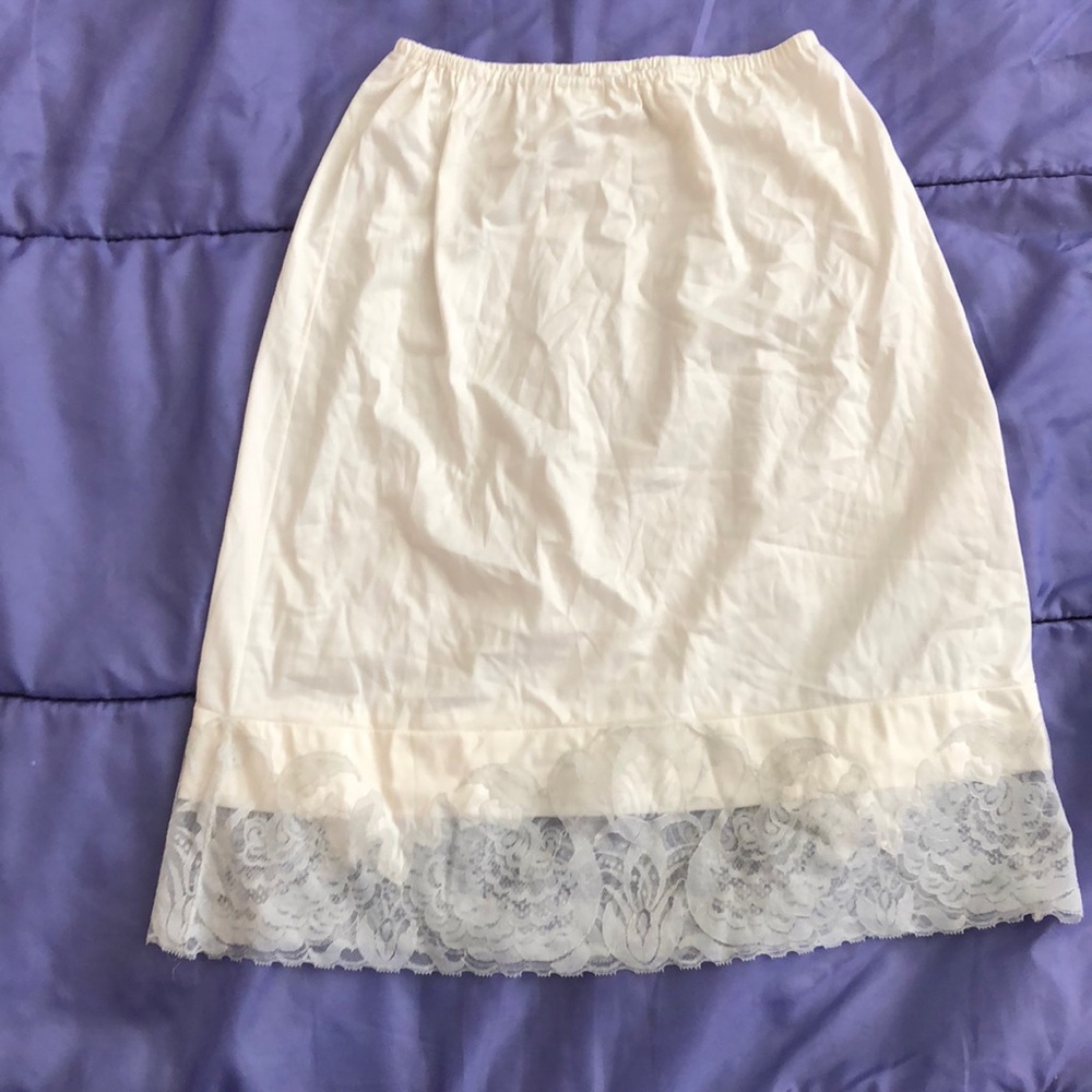 Vintage slip skirt white
